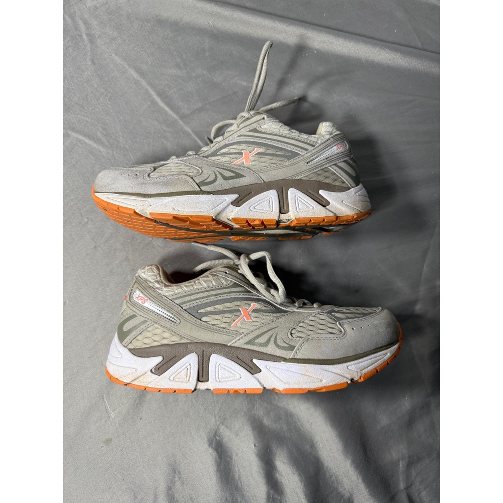 Xelero XPS Womens Grey Orange Leather Mesh Running Shoes X62428 Size 10.5